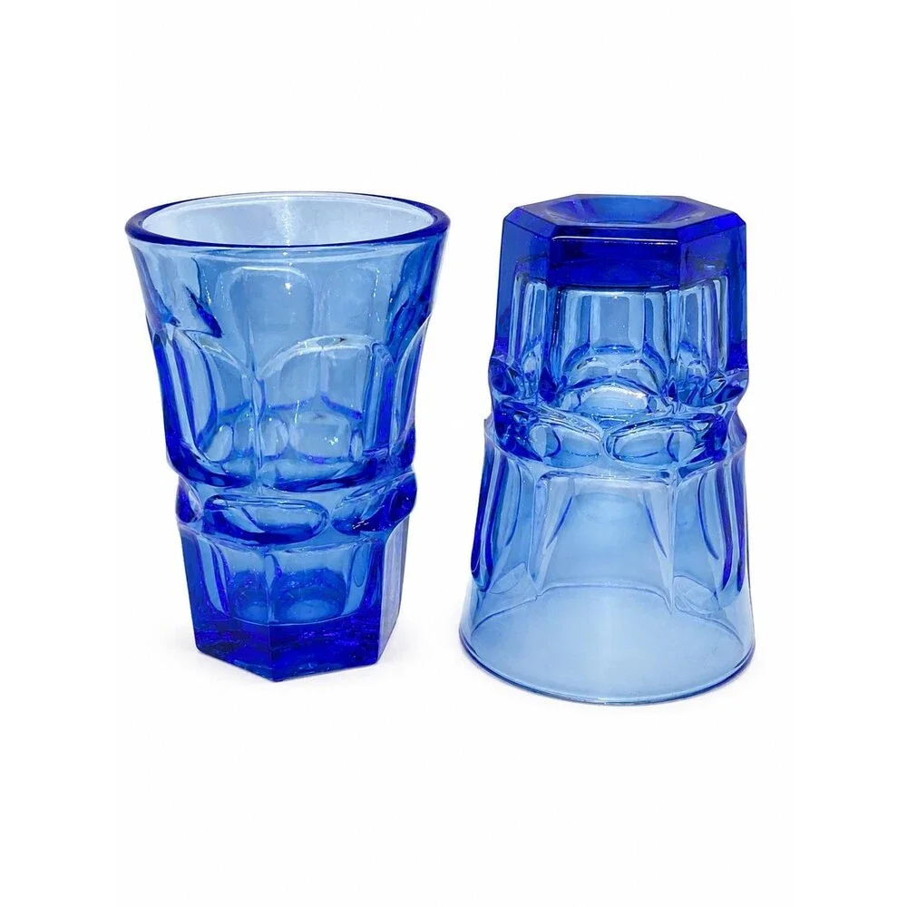 Vintage Cobalt Blue Tumblers | Set of 2 by Fostoria Argus HFM | Henry Ford Museu
